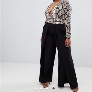 ASOS CURVE- Lasula Plus front split tailored PANTS